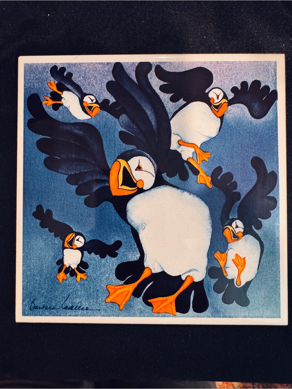 Barbara Lavallee Ceramic Tile Trivet 6x6 Puffin Review Alaska Wall Art